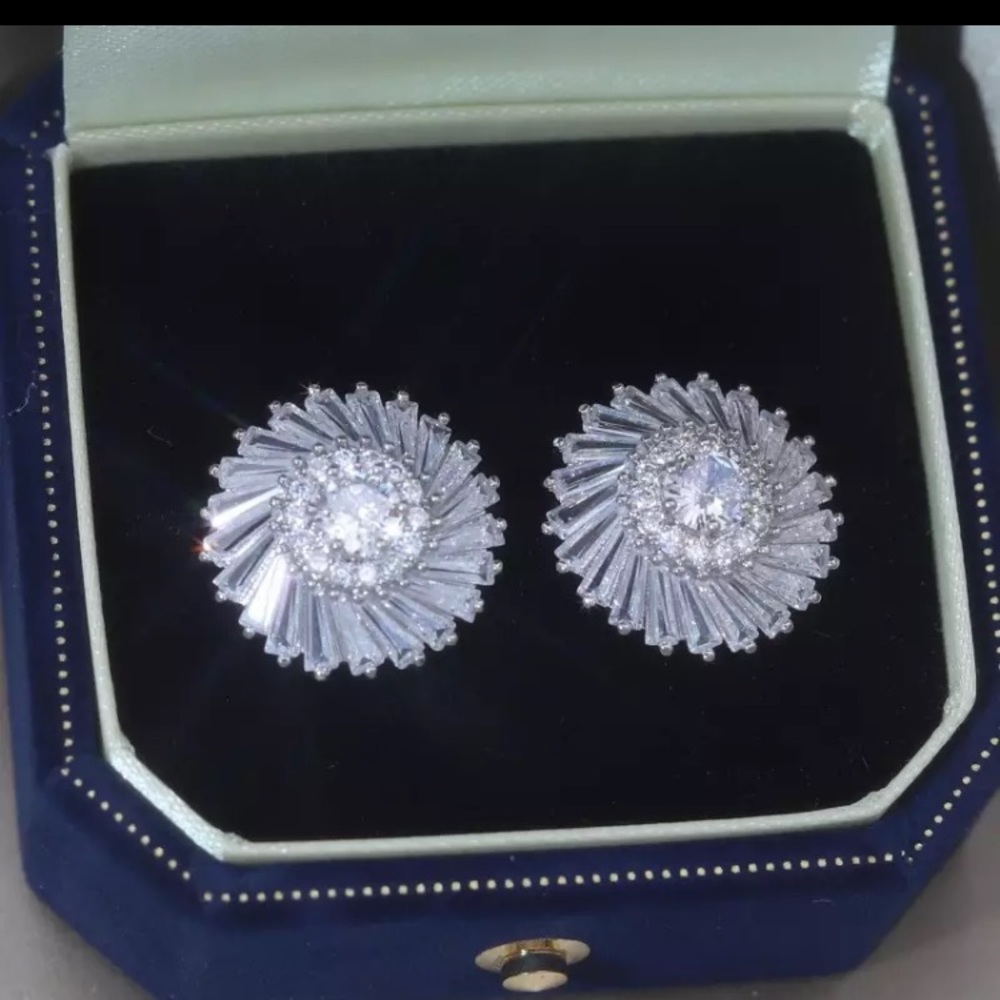 - Gorgeous Silver Plated Studs With Swarovski Elements